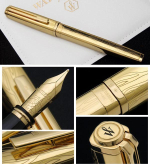 Перьевая ручка Waterman Exception Solid Gold, цвет: Gold (золото),  перо: M, перо: золото 18К
