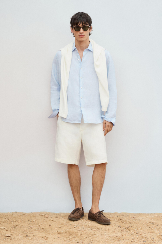 Massimo Dutti Короткие бермуды из 100% льна, песочный