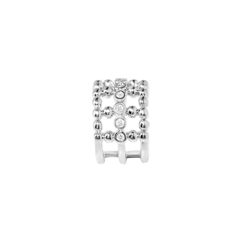 Кафф Объемный Кристалл – Серебро