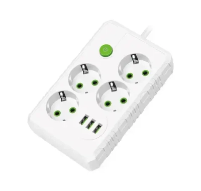 Удлинитель сетевой фильтр 4,0м, 4 р, 10А, 2,5кВт, 3usb