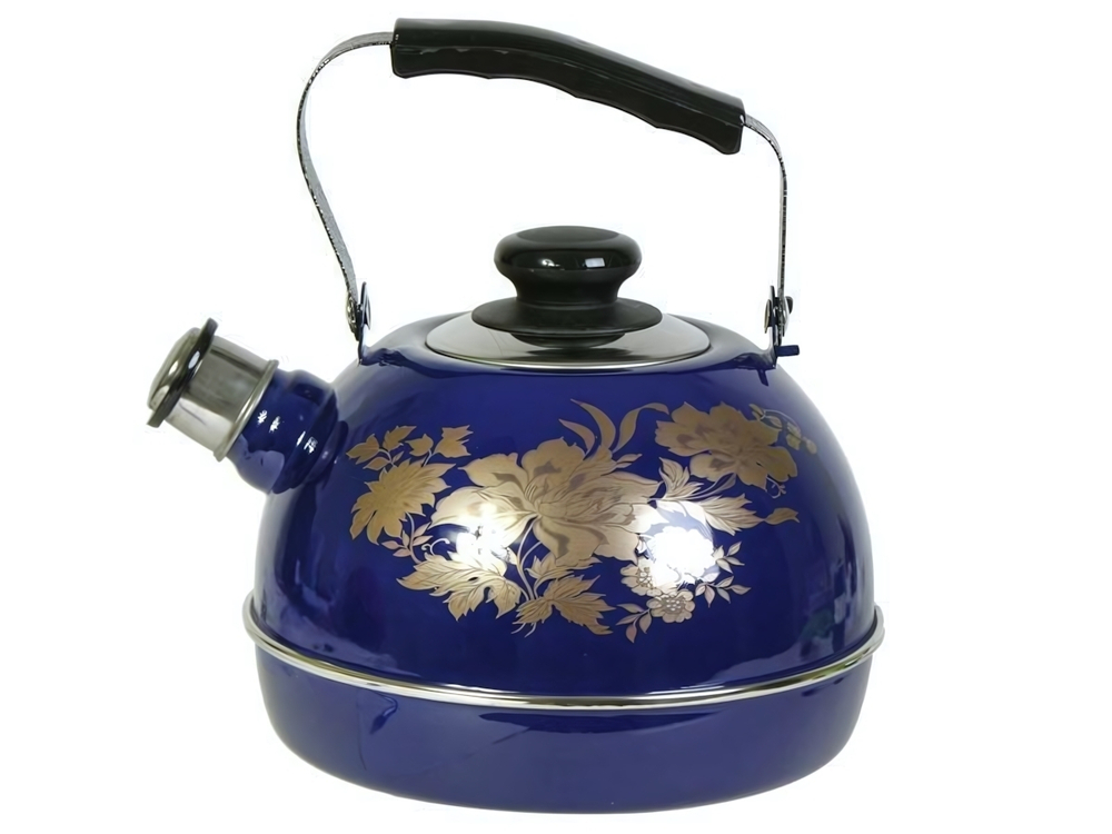 Чайник 3,5л со свистком, подвижная ручка, синий "Олимпия"
