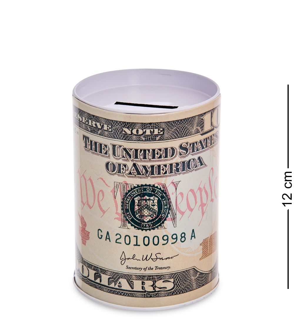 BX-222/4 Металлическая копилка «10 Долларов» 12см