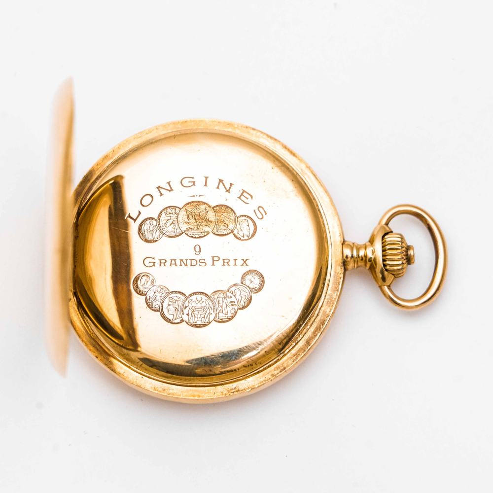 Антикварные золотые карманные часы LONGINES