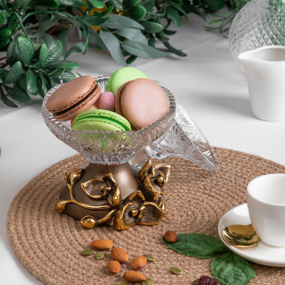 Сахарница стеклянная с крышкой Орхидея Лайм Бронза