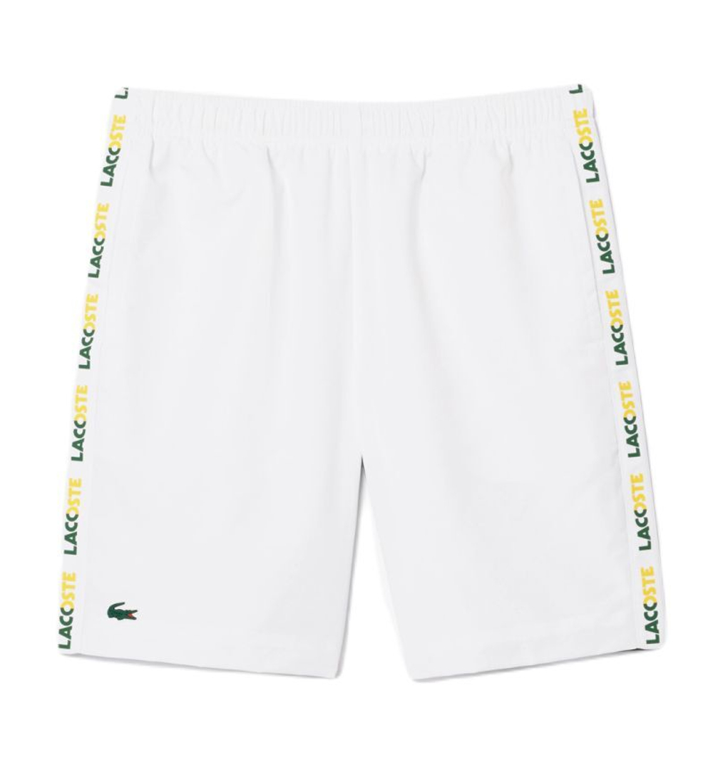 Мужские теннисные шорты Lacoste Sweatsuit Ultra-Dry Regular Fit Tennis Shorts - white/green