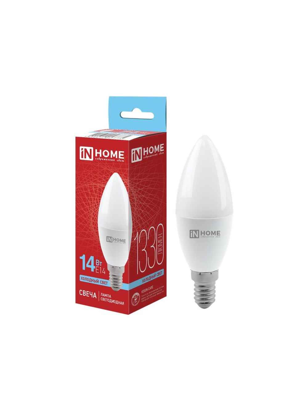 Лампа светодиодная LED-СВЕЧА-VC 14Вт E14 6500К 1330лм IN HOME 4690612047775