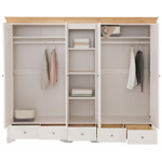 Шкаф 5-ти дверный с 4 глухими дверями и полками «Бейли» белый воск