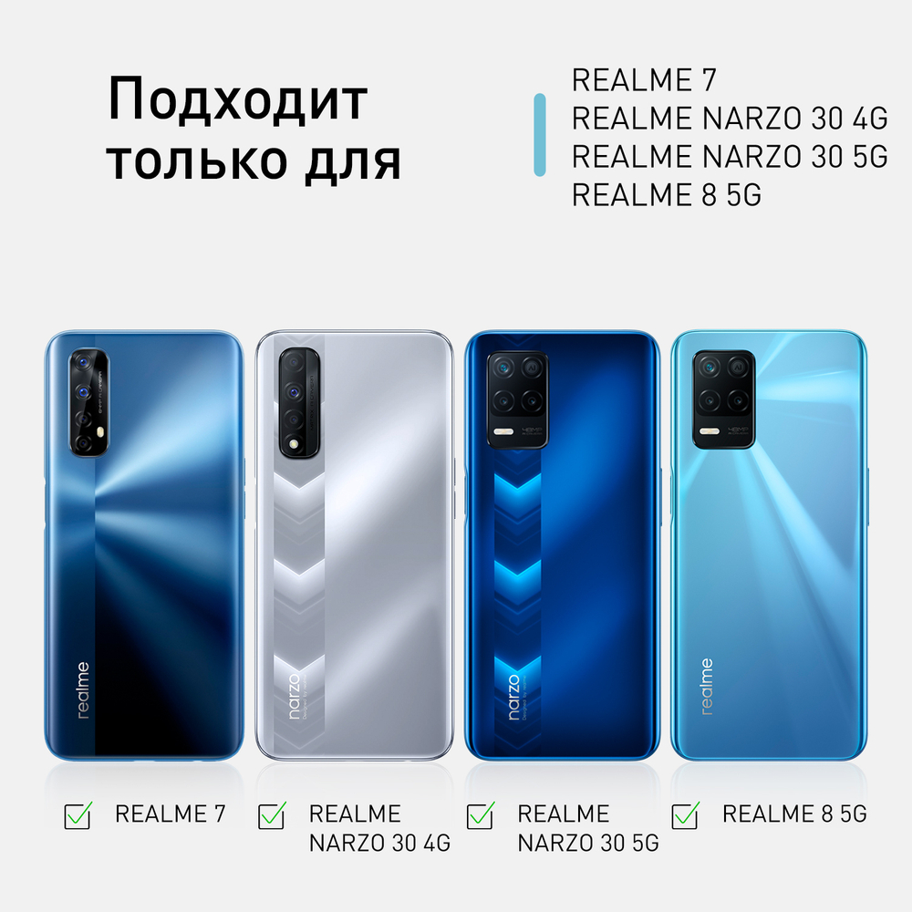 Защитное стекло ROSCO для realme 7;realme Narzo 30;realme Narzo 30 5G;realme 8 5G;realme 7 5G оптом (арт. RM-7-FSP-GLASS-BLACK)