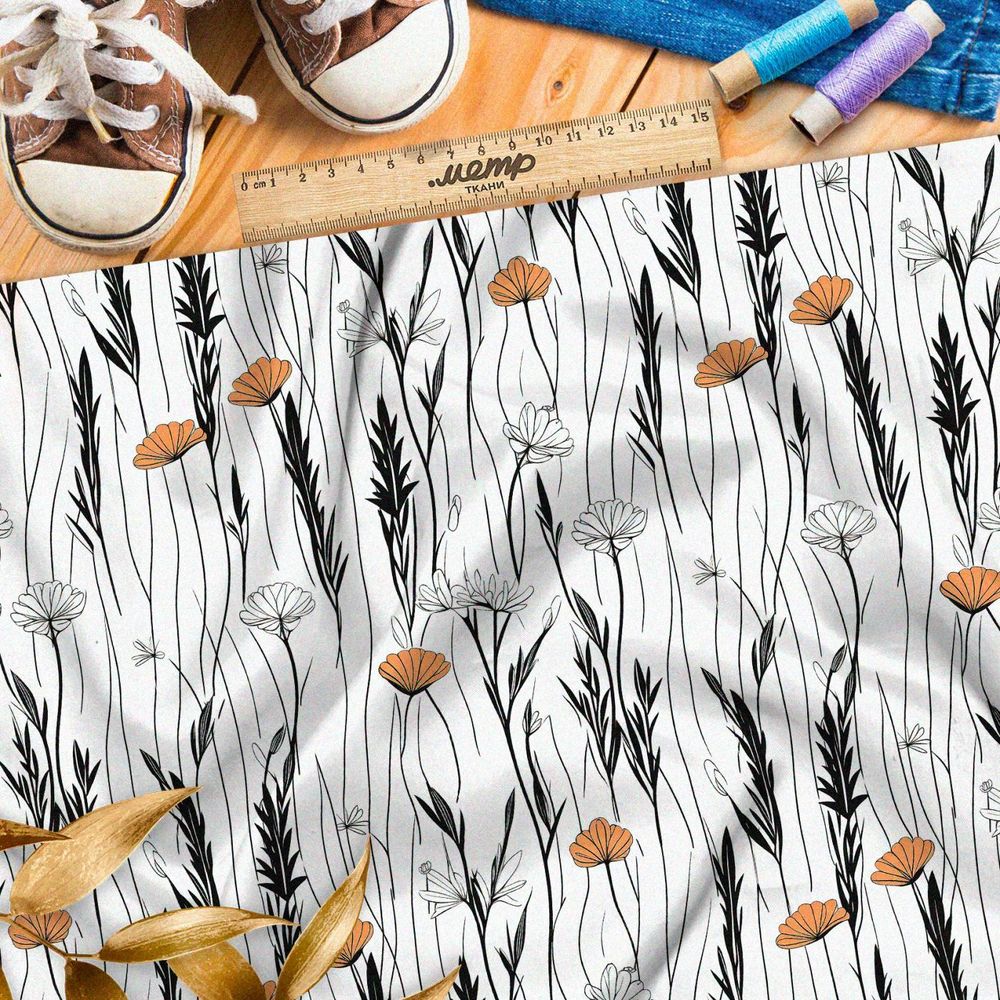 Ткань премиум мембрана минималистичный луг