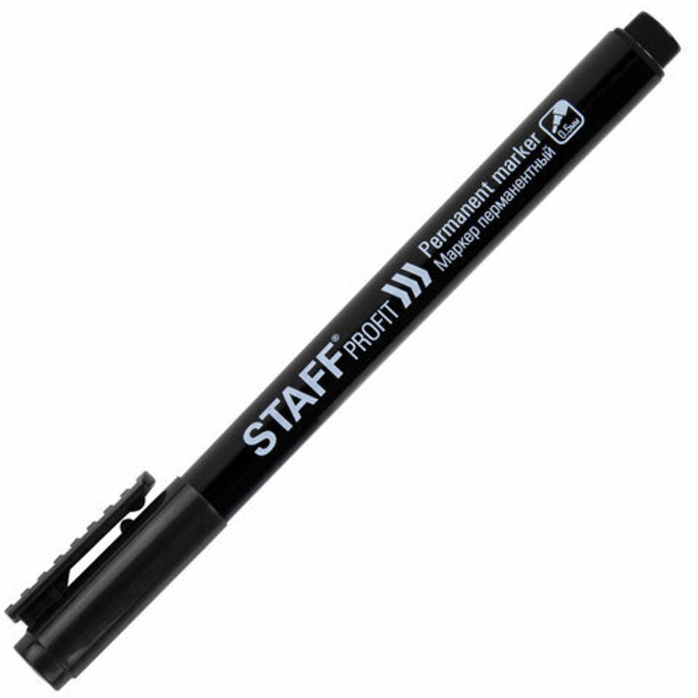 Маркер перманентный STAFF "Profit PM-105", ЧЕРНЫЙ, тонкий металлический наконечник 0,5 мм, 152170