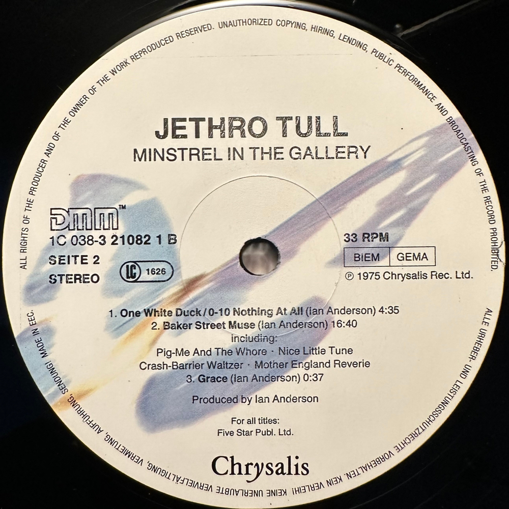 Jethro Tull - Minstrel In The Gallery (Европа)