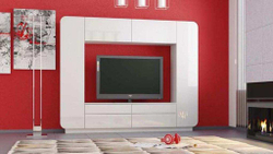 Стенка Лаванда-2 белый/белый глянец