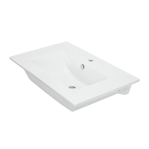 Раковина накладная "Quadro 75"" белая с отв без кроншт (Sanita Luxe)