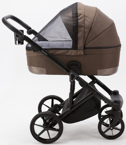 Детская коляска Adamex Marco 2 в 1 GA10 (ШОКОЛАД.ТК.+ ШОК. КОЖ. ОТДЕЛКА)