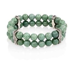 Браслет Всевидящее Око из Мельхиора Двойной с жадеитом 8 мм