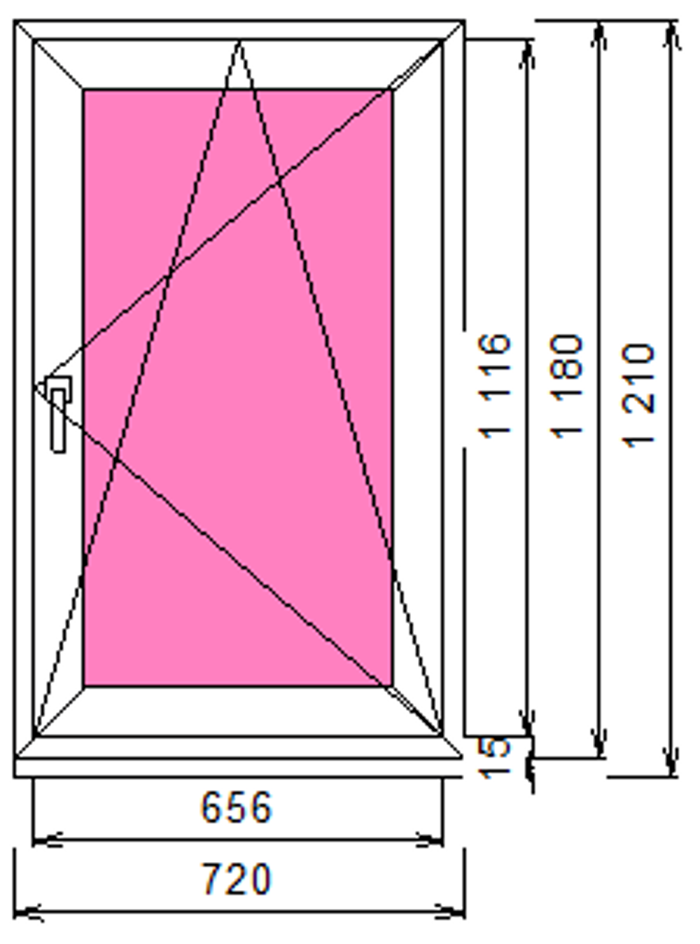 Пластиковое окно 1180 х 720 ТермА Эко