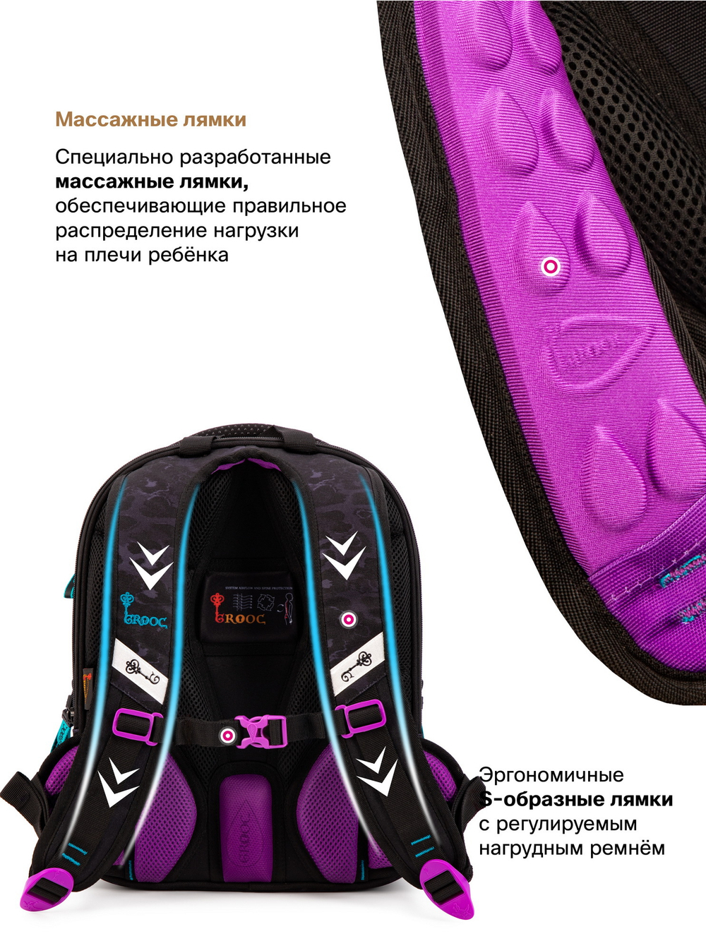 Ранец GROOC 9-147 + пенал + мешок + сумка-пенал