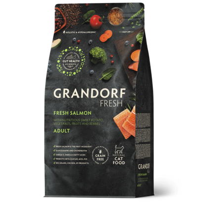 Grandorf Fresh Cat Potato корм сухой беззерновой для кошек лосось,батат