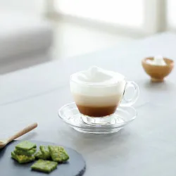 Чашка 260 мл кофейная "Latte Caffe Premio" d 12,6 см h6,5 см стекло Ocean [6]
