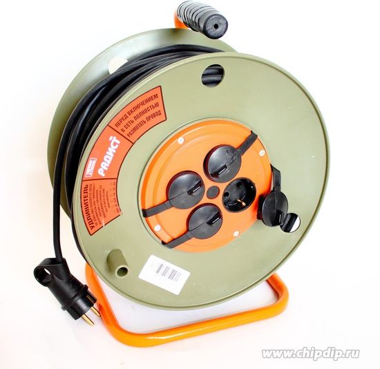 Удлинитель на катушке 3.5 кВт, 4 места, с/з  20 м 16 А