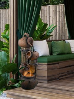 Waterfall Фонтан декоративный Каскад Горшки с подсветкой