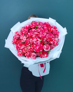 Роза кустовая малиновая Фаерфокс,19 веток(00111)