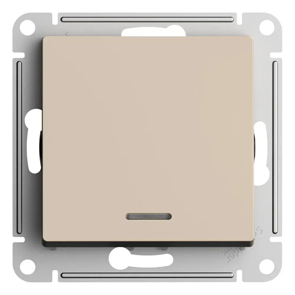 ATLASDESIGN 1-клавишный ВЫКЛЮЧАТЕЛЬ с подсветкой, сх.1а, 10АХ, механизм, ПЕСОЧНЫЙ