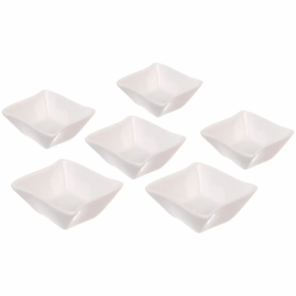 Набор соусников «White magic» 6шт «Квадрат» волна 100мл