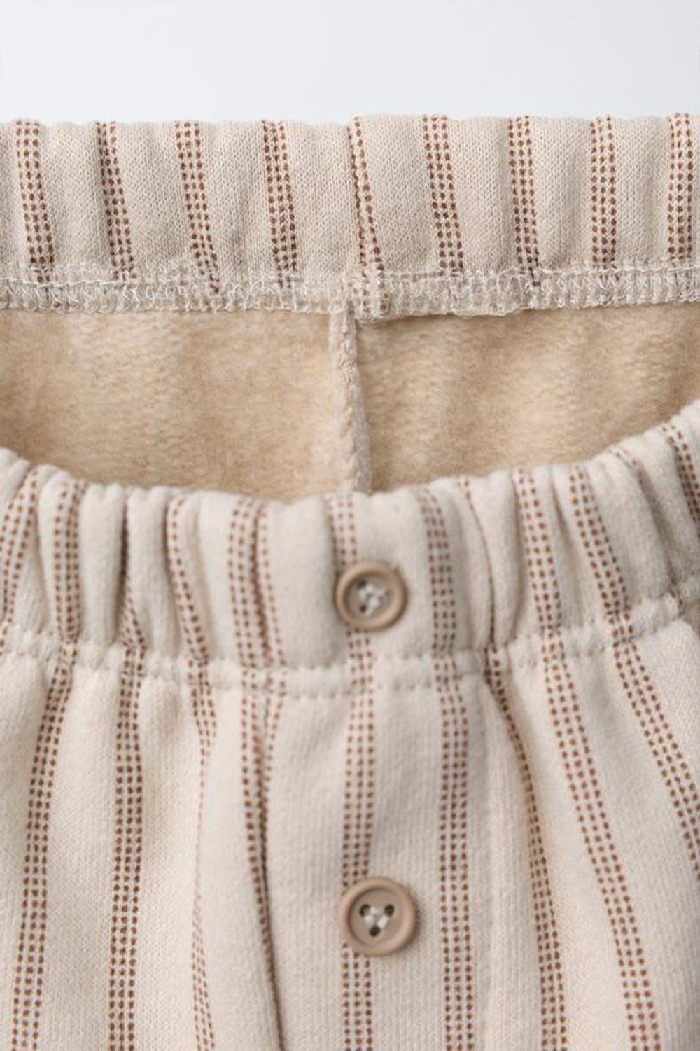 ZARA БРЮКИ BAGGY В ПОЛОСКУ, БЕЖЕВЫЙ