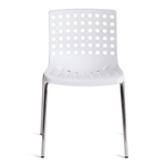 Стул SKALBERG (mod. C-084-A) металл/пластик, 46 х 56 х 79 см, White (белый) / Chrome (хром)