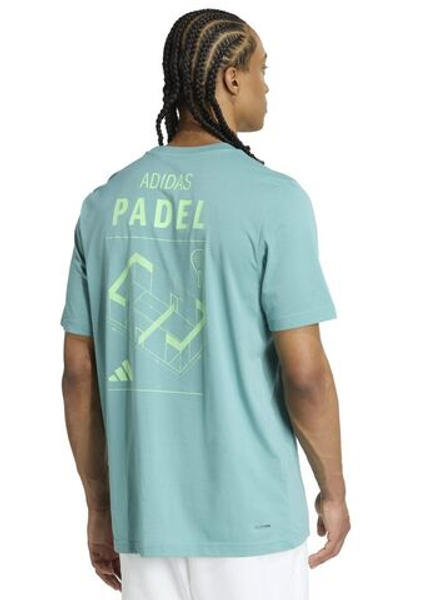 Мужская теннисная футболка Adidas Padel Категория Графика - бирюзовый порошок