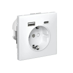 ARTGALLERY РОЗЕТКА 16А с 2 USB A+C, 5В/2,4А/3,0А, 2х5В/1,5А, механизм, БЕЛЫЙ