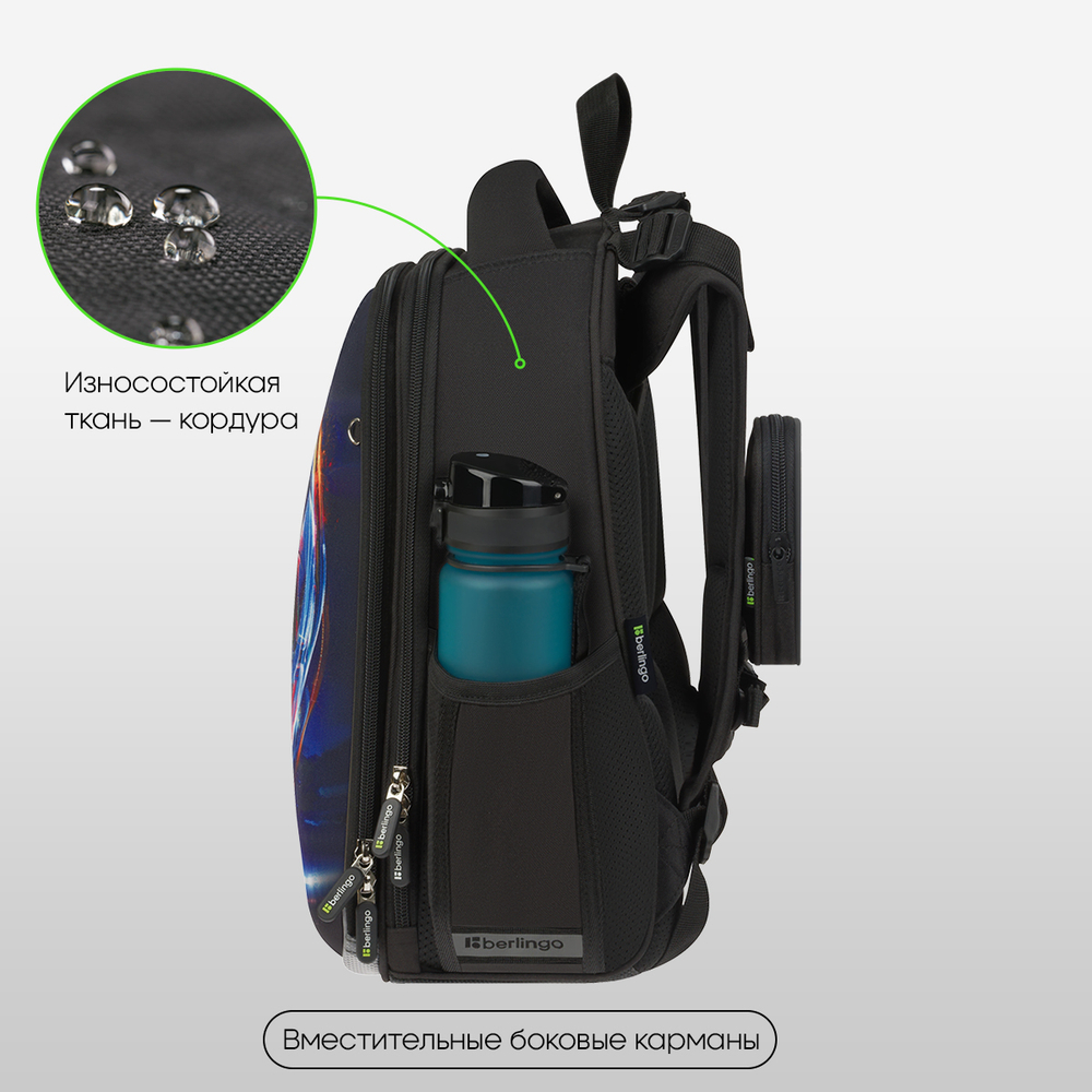 Ранец Berlingo Expert "Cyber Football" 37*28*16см, 2 отделения, 2 кармана, анатомическая спинка