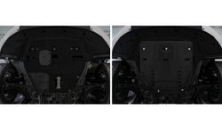 Защита картера и КПП Rival (увеличенная) для Hyundai Sonata VIII (V - 2.0; 2.5) 2019-н.в./Kia K5 (V - 2.0; 2.5) 2020-н.в., сталь 1.5 мм, с крепежом, штампованная, 111.2860.1