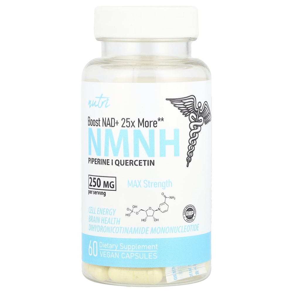 Nutri, NMNH, максимальная сила действия, 60 веганских капсул