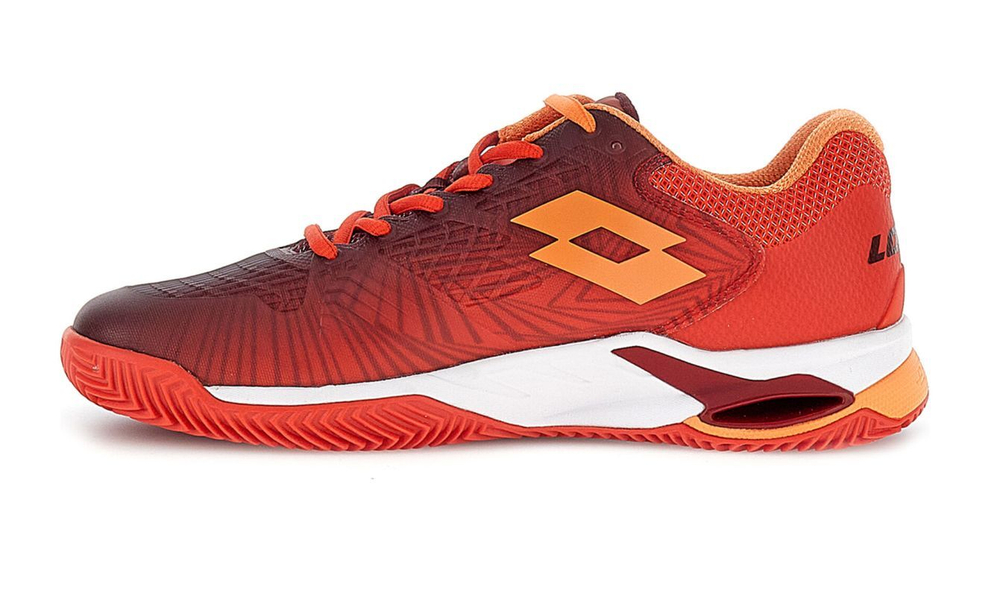 Мужские кроссовки теннисные Lotto Mirage 100 II Clay - grenadine red/tawny red/nectarine