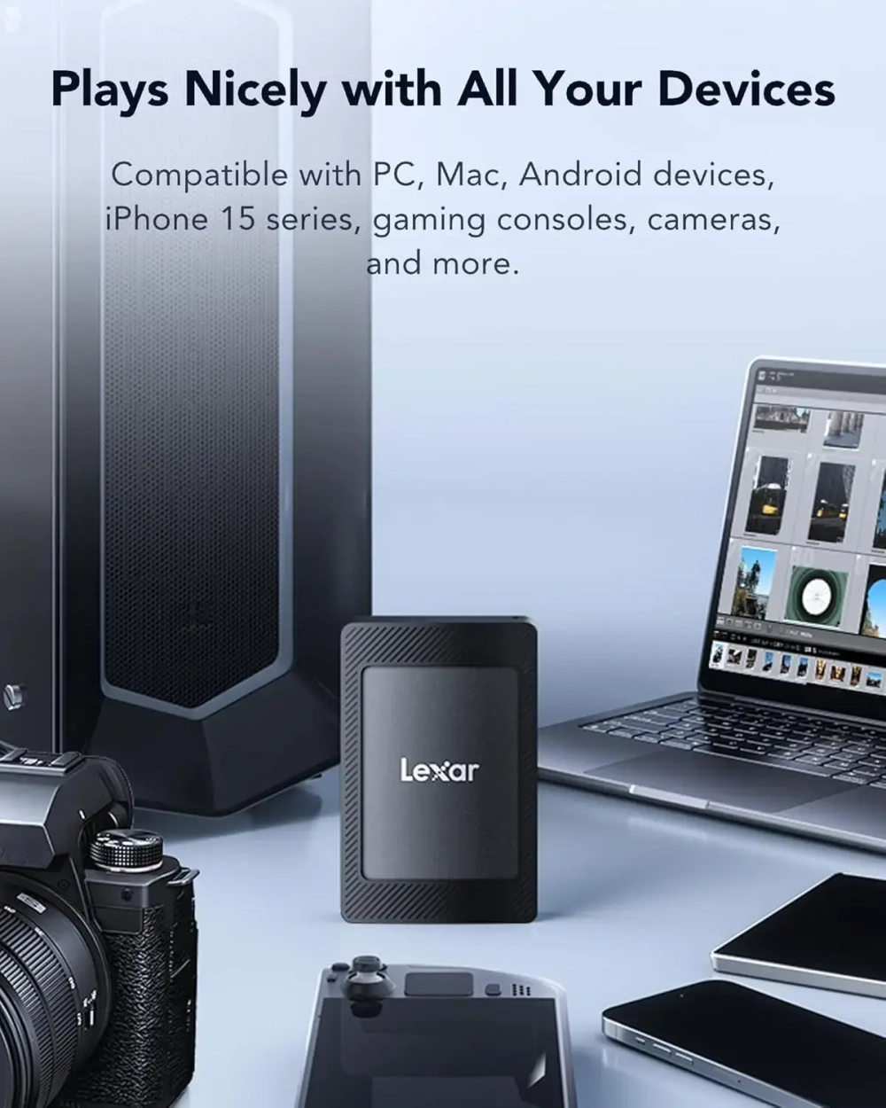 Внешний накопитель Lexar SL500 Portable SSD Magnetic Set USB 3.2 Gen 2x2 4TB, R/W 2000/1800 МБ/с