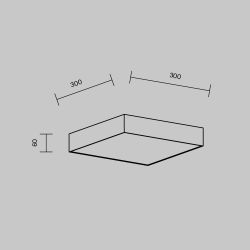 Светильник потолочный светодиодный Maytoni   C032CL-36W3K-SQ-B