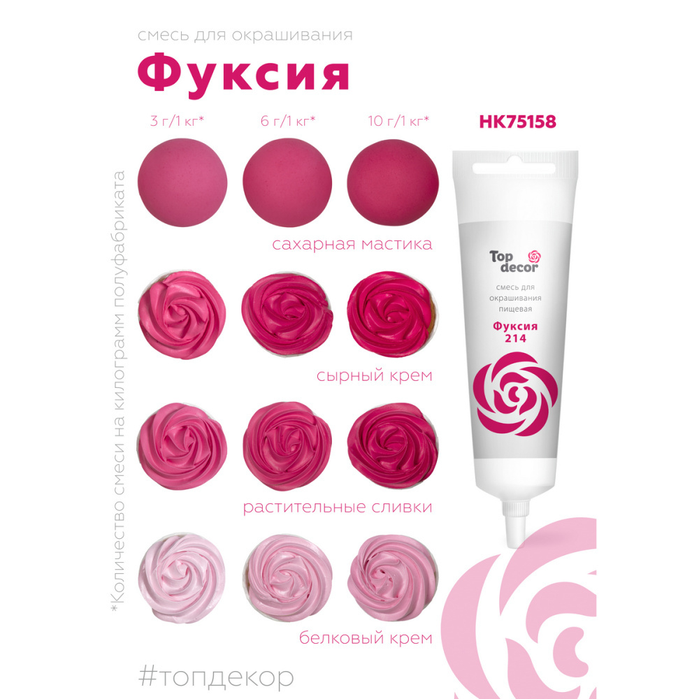 Пищевой краситель гелевый "Фуксия" 100 г