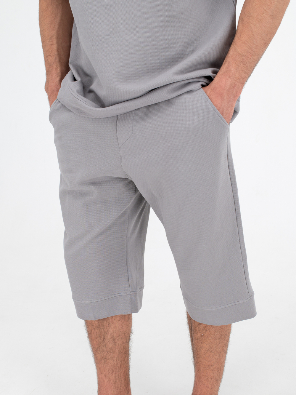 Костюм хлопковый с шортами. Грей