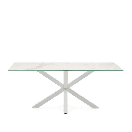 Стол Arya 200x100 керамический с белыми стальными ножками