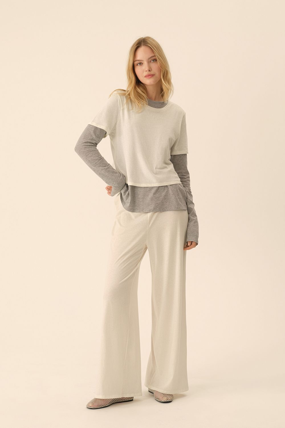 Брюки трикотажные (Ballet princess), молочные