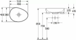 Раковина накладная Villeroy&Boch Antao 51 4A7351AM миндальный