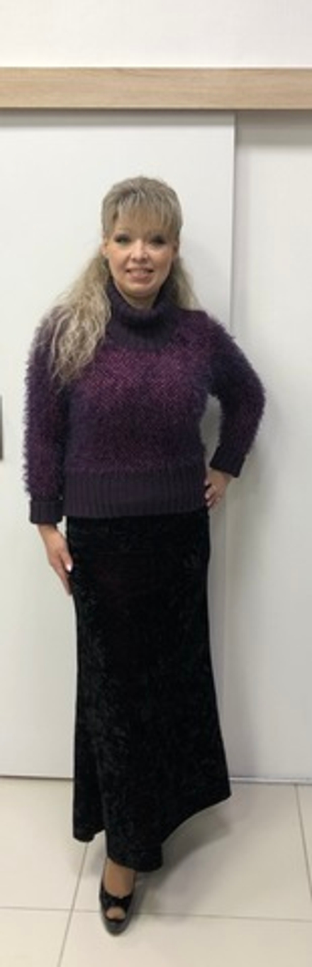 Длинная велюровая юбка с "переливом" цветов