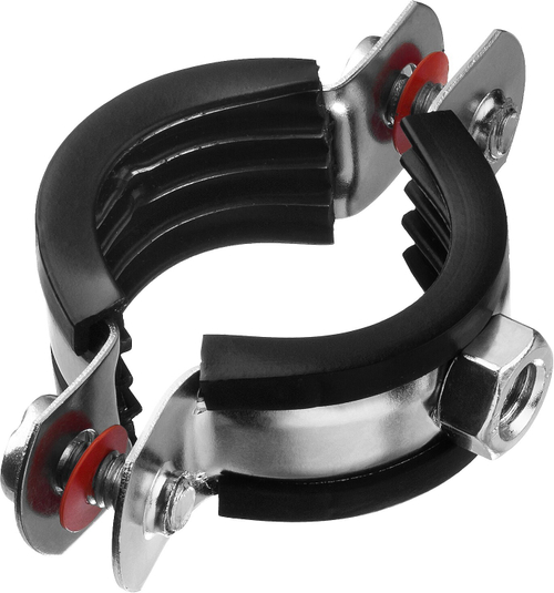 Хомут трубный с гайкой, 1″, 9шт, оцинкованный, ЗУБР