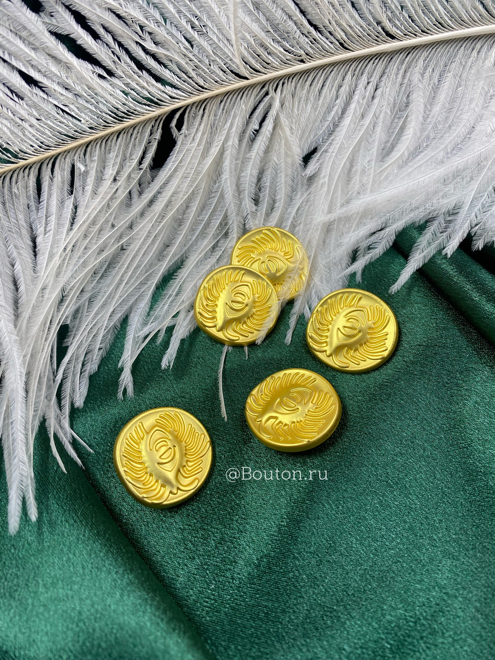 Пуговицы матовое золото "Глаза" Скиапар.