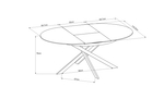 Стол обеденный Garda Decorенный Garda Decor круг раскл.керам.бел. 170(120)*120*76 см