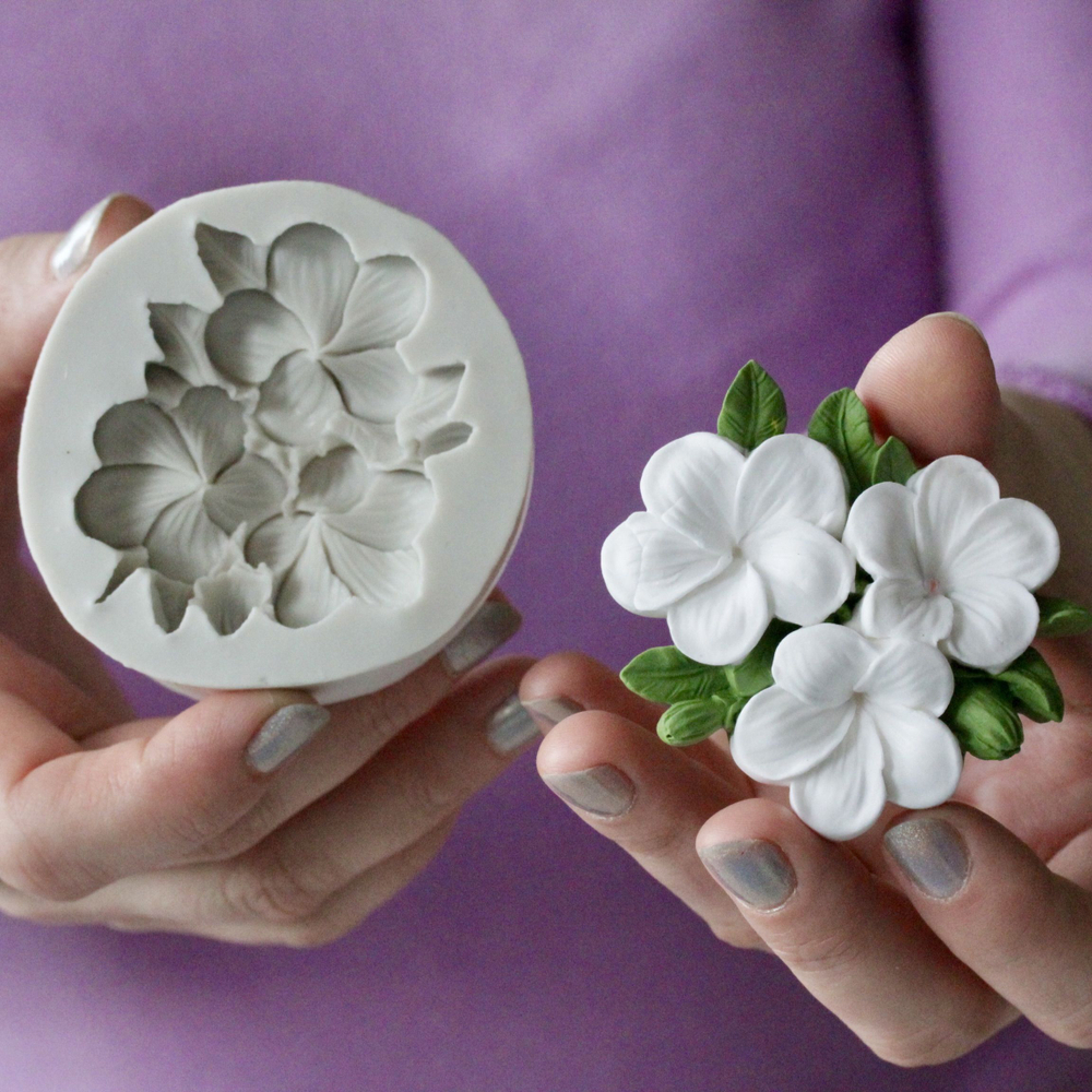 Молд силиконовый для творчества " Цветы плюмерии" 6 см / Форма для мыла, воска, гипса и эпоксидной смолы