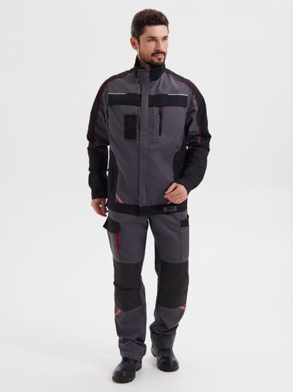 Костюм "Коста" брюки (серый/черный/красный) тк.Томбой