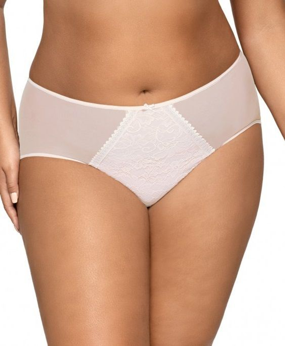 Трусики-слипы с кружевной вставкой (Размер: M) (Цвет: бежевый)